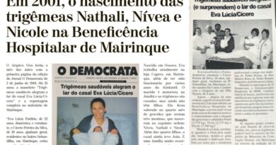 Em 2001, o nascimento das trigêmeas Nathali, Nívea e Nicole na Beneficência Hospitalar de Mairinque